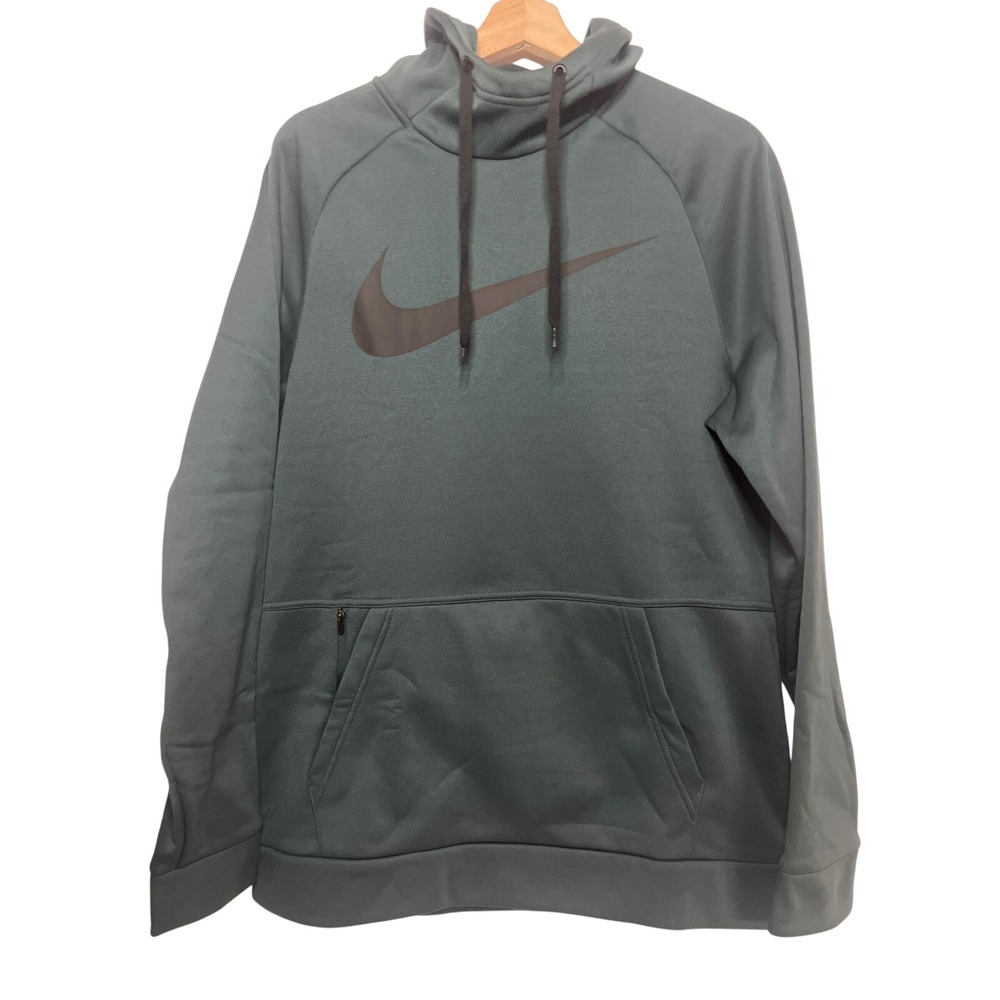 Nike Therma-FIT Hoodie‎ Teal Pullover Swoosh Kangaroo Pocket Men M Athletic Wear
